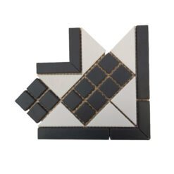 Octagon (White + Black Dots) 'Lisbon' Corner with 1 Strip