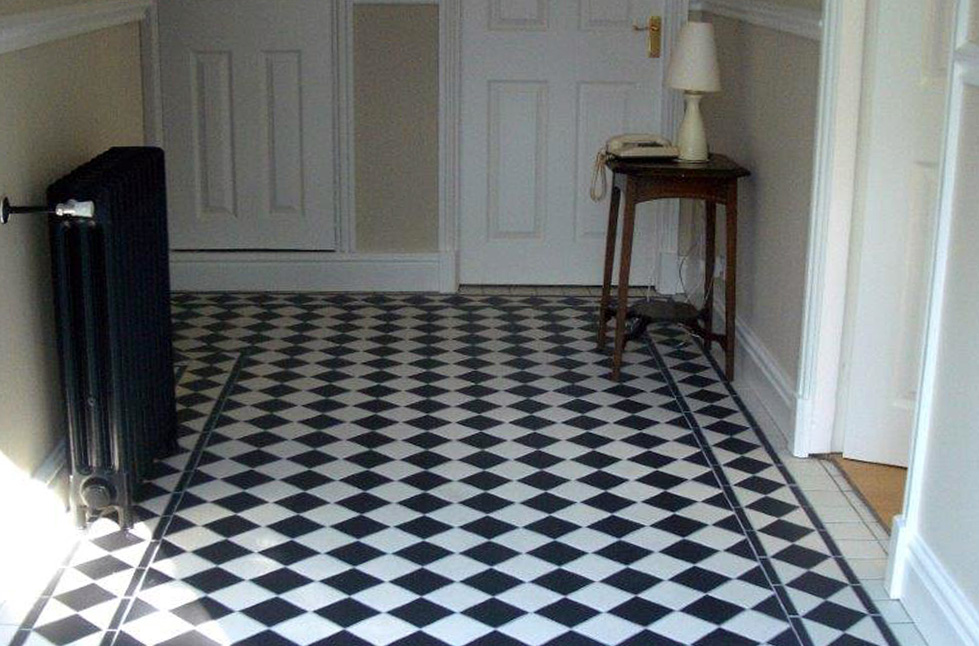 Black And White Checkered Floor Tiles