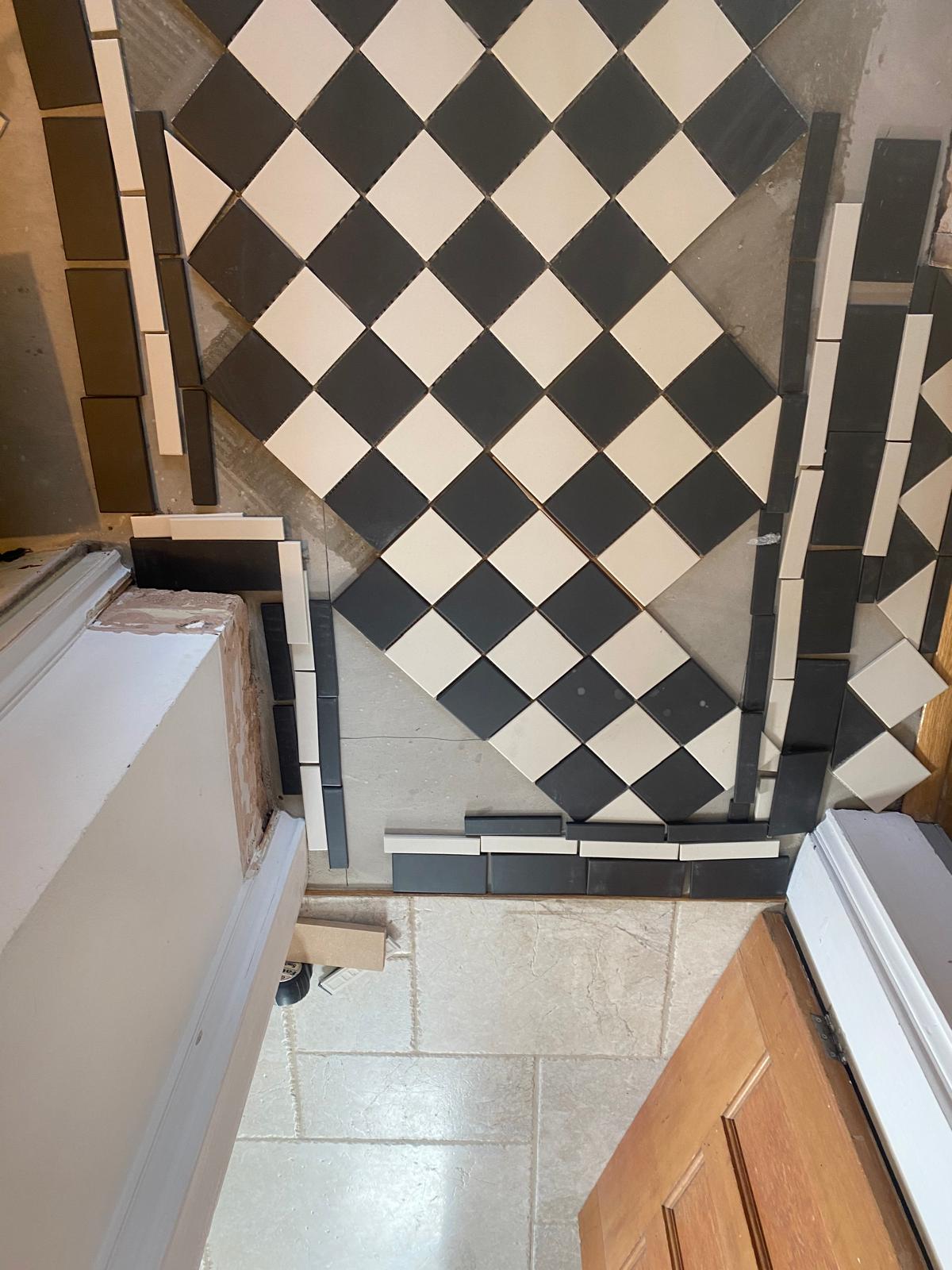 Black and White Chequered Floor Tiles