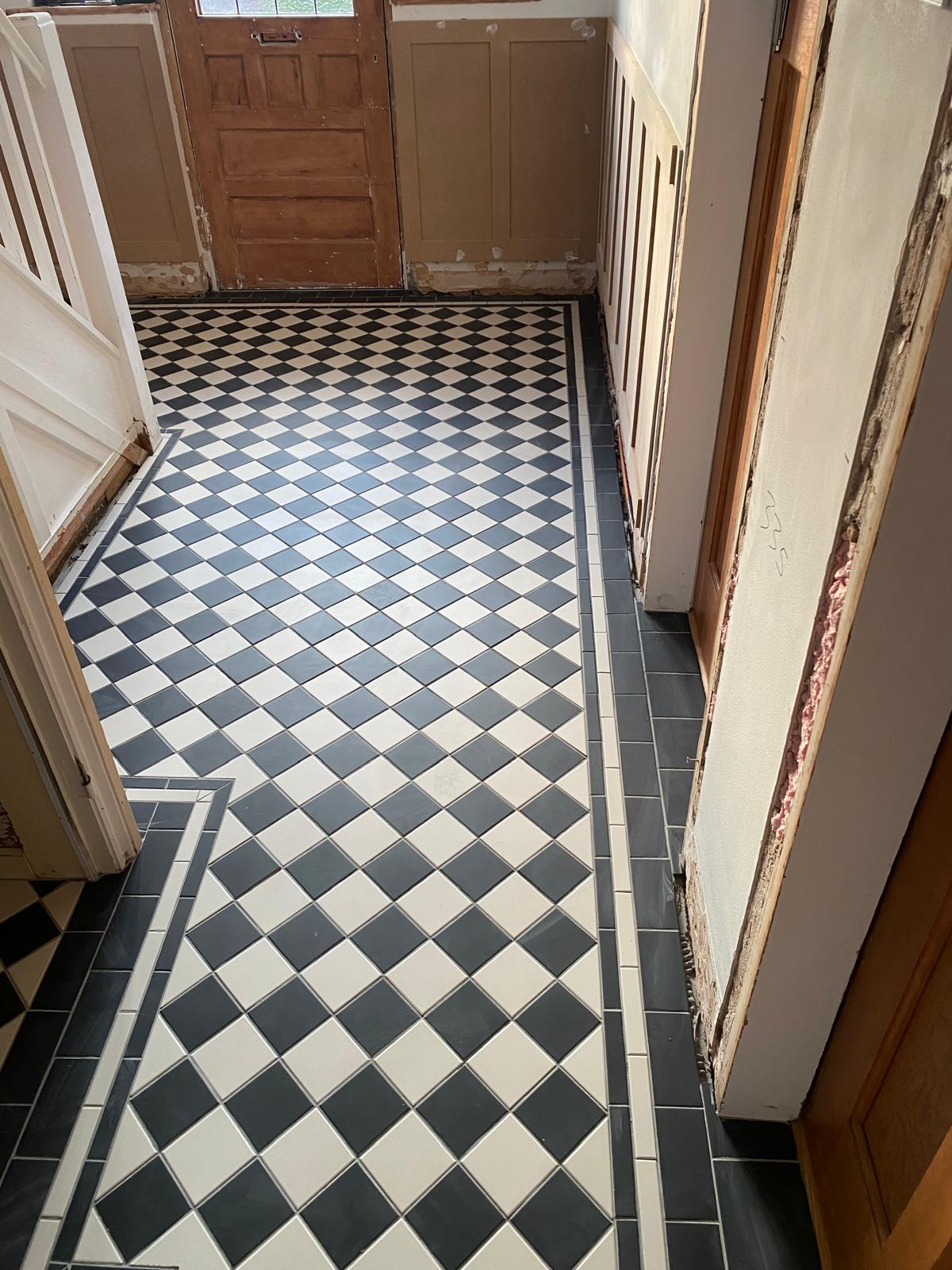 Black and White Chequered Floor Tiles