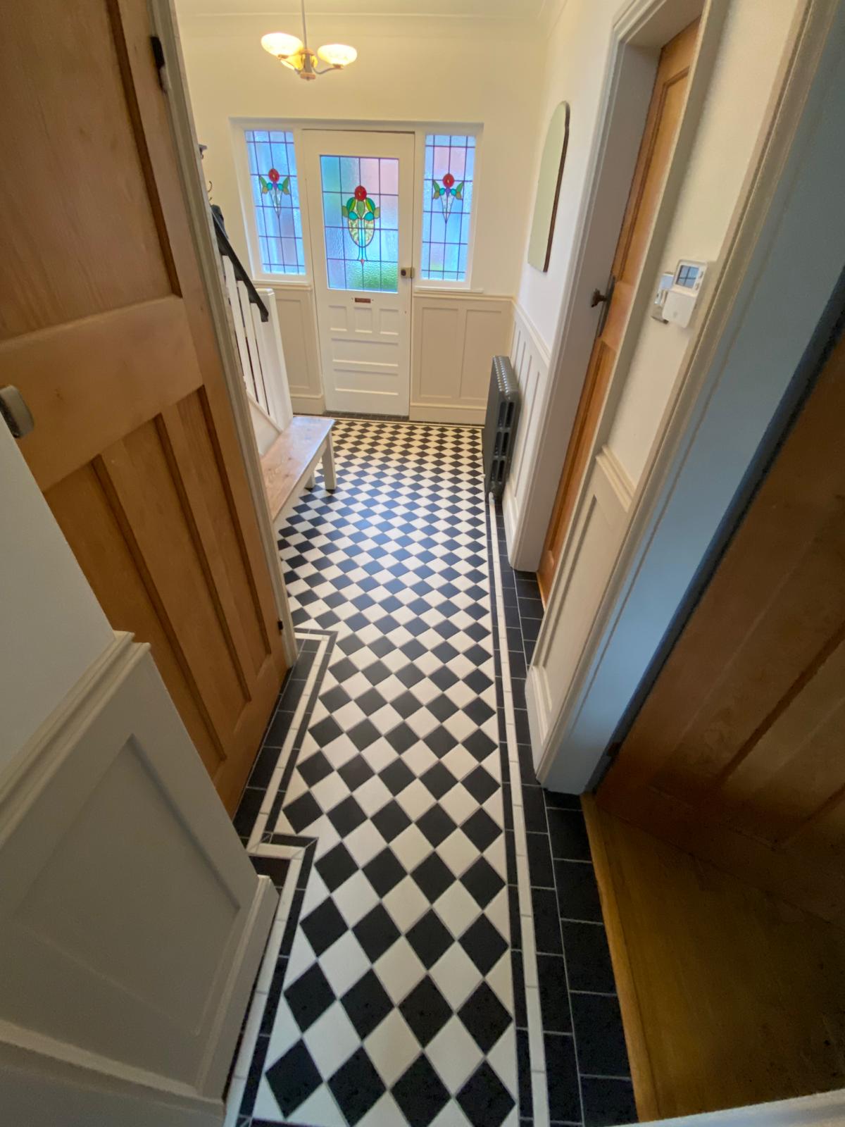 Black and White Chequered Floor Tiles