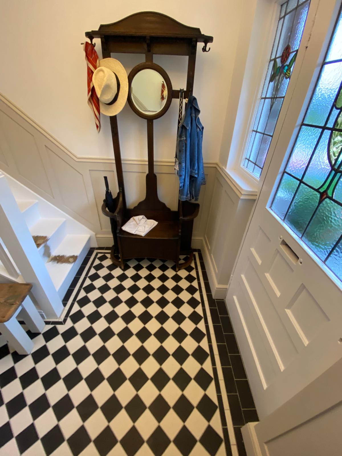 Black and White Chequered Floor Tiles